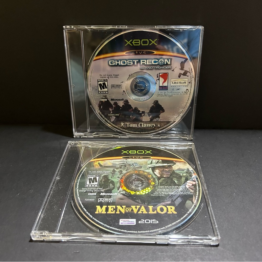 XBOX games : Men of Valor and Tom Clancy’s Ghost Recon DISC ONLY